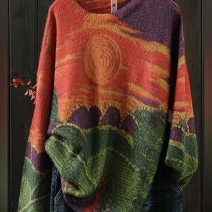 Bohemian Sunrise Multicolor Wool Blend Sweater